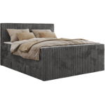 Łóżko kontynentalne TILIANO KING DUO 200x200 - H3 - szary, sztruks