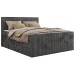 Łóżko kontynentalne TILIANO KING DUO 140x200 - H4 - szary, sztruks