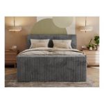 Łóżko kontynentalne TILIANO KING DUO 180x200 - H4 - szary, sztruks