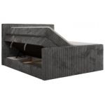 Łóżko kontynentalne TILIANO KING DUO 200x200 - H4 - szary, sztruks