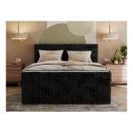 Łóżko kontynentalne TILIANO KING DUO 180x200 - H3 - czarny, sztruks