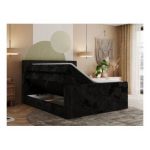 Łóżko kontynentalne TILIANO KING DUO 200x200 - H3 - czarny, sztruks