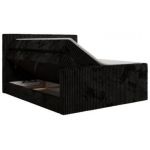 Łóżko kontynentalne TILIANO KING DUO 200x200 - H3 - czarny, sztruks