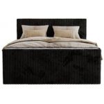 Łóżko kontynentalne TILIANO KING DUO 200x200 - H3 - czarny, sztruks