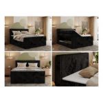 Łóżko kontynentalne TILIANO KING DUO 140x200 - H4 - czarny, sztruks