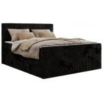 Łóżko kontynentalne TILIANO KING DUO 140x200 - H4 - czarny, sztruks