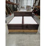 Łóżko kontynentalne AMORE KING 200x200 - Monolith 15 - brązowy - OUTLETU