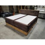 Łóżko kontynentalne AMORE KING 200x200 - Monolith 15 - brązowy - OUTLETU