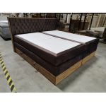 Łóżko kontynentalne AMORE KING 200x200 - Monolith 15 - brązowy - OUTLETU