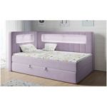 Łóżko młodzieżowe JUNIOR GOLD 3 90x200 - H3 - fioletowy, welwet - strona lewa