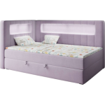 Łóżko młodzieżowe JUNIOR GOLD 3 90x200 - H3 - fioletowy, welwet - strona lewa