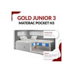 Łóżko młodzieżowe JUNIOR GOLD 3 90x200 - H3 - różowy, biały, welwet, ekoskóra - strona lewa