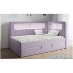 Łóżko młodzieżowe JUNIOR GOLD 3 90x200 - H3 - fioletowy, welwet - strona prawa