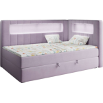 Łóżko młodzieżowe JUNIOR GOLD 3 90x200 - H3 - fioletowy, welwet - strona prawa
