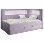 Łóżko młodzieżowe JUNIOR GOLD 3 90x200 - H3 - fioletowy, welwet - strona prawa