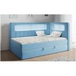 Łóżko młodzieżowe JUNIOR GOLD 3 90x200 - H3 - niebieski, welwet - strona prawa