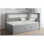 Łóżko młodzieżowe JUNIOR GOLD 3 90x200 - H3 - szary, welwet - strona prawa