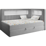 Łóżko młodzieżowe JUNIOR GOLD 3 90x200 - H3 - szary, welwet - strona prawa