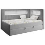 Łóżko młodzieżowe JUNIOR GOLD 3 90x200 - H3 - szary, welwet - strona prawa