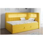 Łóżko młodzieżowe JUNIOR GOLD 3 90x200 - H3 - żółty, welwet - strona prawa