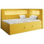 Łóżko młodzieżowe JUNIOR GOLD 3 90x200 - H3 - żółty, welwet - strona prawa