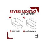 Łóżko młodzieżowe JUNIOR GOLD 3 90x200 - H3 - żółty, biały, welwet, ekoskóra - strona prawa