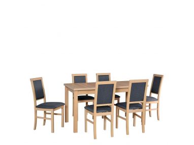 Elegancki zestaw do kuchni z drewna bukowego - stół MASTER 5 + krzesła NUN 3