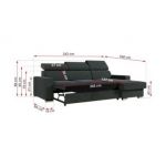 Narożnik FOX L - uniwersalny - ciemnoszary, struktura