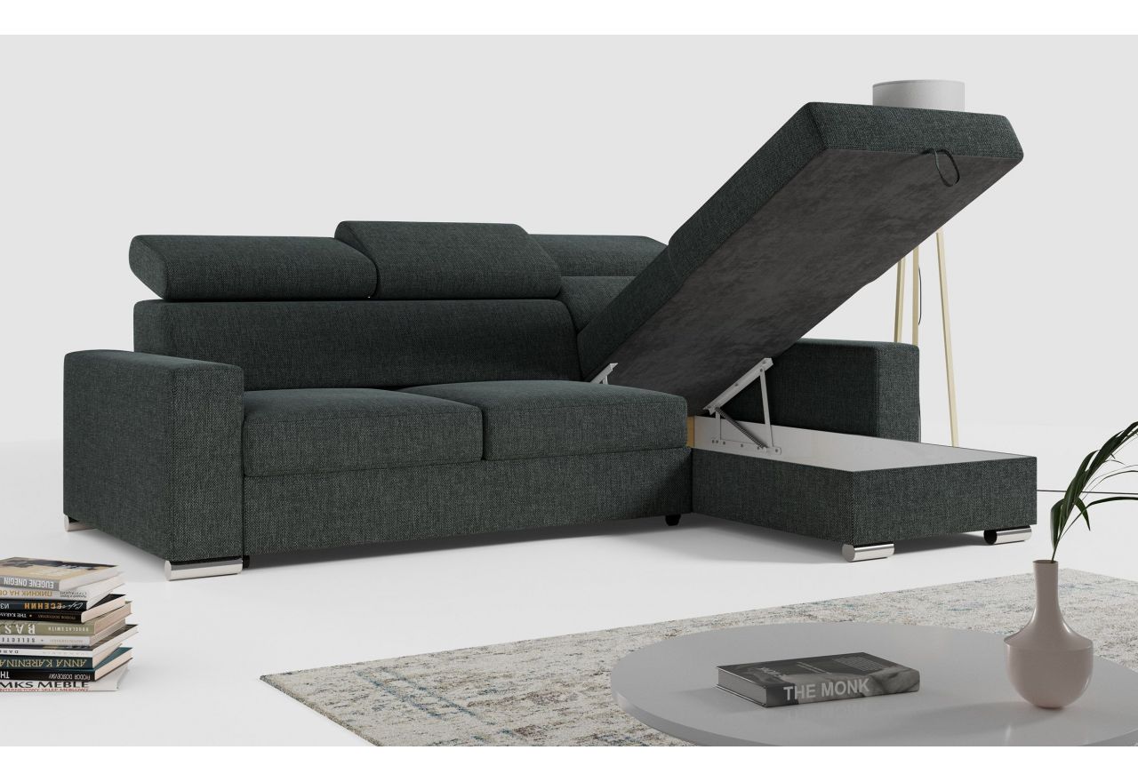 Narożnik FOX L - uniwersalny - ciemnoszary, struktura