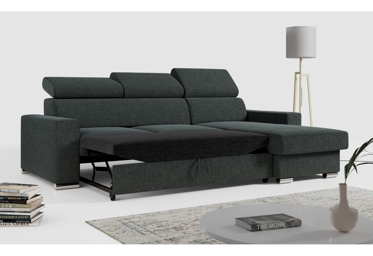 Narożnik FOX L - uniwersalny - ciemnoszary, struktura