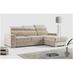 Narożnik FOX L - uniwersalny - beżowy, welwet