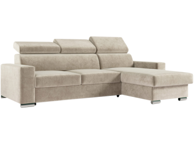 Narożnik FOX L - uniwersalny - beżowy, welwet