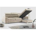 Narożnik FOX L - uniwersalny - beżowy, welwet