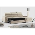 Narożnik FOX L - uniwersalny - beżowy, welwet