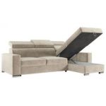 Narożnik FOX L - uniwersalny - beżowy, welwet