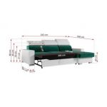 Narożnik FOX L - uniwersalny - ciemnozielony, biały, welwet, ekoskóra