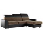 Narożnik FOX L - uniwersalny - brązowy, czarny, welwet, ekoskóra