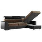 Narożnik FOX L - uniwersalny - brązowy, czarny, welwet, ekoskóra