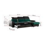 Narożnik FOX L - uniwersalny - ciemnozielony, czarny, welwet, ekoskóra