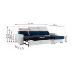 Narożnik FOX L - uniwersalny - ciemnoniebieski, biały, welwet, ekoskóra