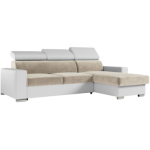 Narożnik FOX L - uniwersalny - beżowy, biały, welwet, ekoskóra