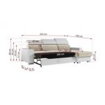 Narożnik FOX L - uniwersalny - beżowy, biały, welwet, ekoskóra