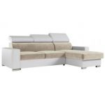 Narożnik FOX L - uniwersalny - beżowy, biały, welwet, ekoskóra