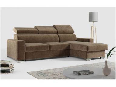 Narożnik FOX L - uniwersalny - brązowy, welwet