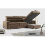 Narożnik FOX L - uniwersalny - brązowy, welwet