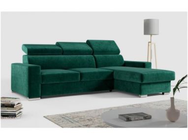 Narożnik FOX L - uniwersalny - ciemnozielony, welwet