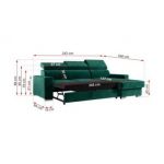 Narożnik FOX L - uniwersalny - ciemnozielony, welwet