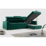 Narożnik FOX L - uniwersalny - ciemnozielony, welwet