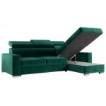 Narożnik FOX L - uniwersalny - ciemnozielony, welwet