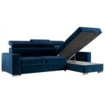 Narożnik FOX L - uniwersalny - ciemnoniebieski, welwet